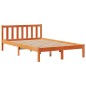 vidaXL Massivholzbett mit Regal ohne Matratze Wachsbraun 120x190 cm vidaXL Massivholzbett mit Regal ohne Matratze Wachsbraun 120x190 cm