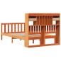 vidaXL Massivholzbett mit Regal ohne Matratze Wachsbraun 120x190 cm vidaXL Massivholzbett mit Regal ohne Matratze Wachsbraun 120x190 cm