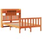 vidaXL Massivholzbett mit Regal ohne Matratze Wachsbraun 120x200 cm vidaXL Massivholzbett mit Regal ohne Matratze Wachsbraun 120x200 cm