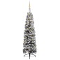 Künstlicher Weihnachtsbaum Schlank mit LEDs & Kugeln Grün 210cm Künstlicher Weihnachtsbaum Schlank mit LEDs & Kugeln Grün 210cm