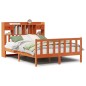 vidaXL Massivholzbett mit Regal ohne Matratze Wachsbraun 150x200 cm vidaXL Massivholzbett mit Regal ohne Matratze Wachsbraun 150x200 cm