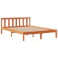 vidaXL Massivholzbett mit Regal ohne Matratze Wachsbraun 150x200 cm vidaXL Massivholzbett mit Regal ohne Matratze Wachsbraun 150x200 cm