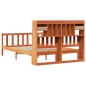 vidaXL Massivholzbett mit Regal ohne Matratze Wachsbraun 150x200 cm vidaXL Massivholzbett mit Regal ohne Matratze Wachsbraun 150x200 cm