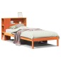 vidaXL Massivholzbett mit Regal ohne Matratze Wachsbraun 90x190 cm vidaXL Massivholzbett mit Regal ohne Matratze Wachsbraun 90x190 cm