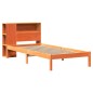vidaXL Massivholzbett mit Regal ohne Matratze Wachsbraun 90x190 cm vidaXL Massivholzbett mit Regal ohne Matratze Wachsbraun 90x190 cm