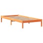 vidaXL Massivholzbett mit Regal ohne Matratze Wachsbraun 90x190 cm vidaXL Massivholzbett mit Regal ohne Matratze Wachsbraun 90x190 cm