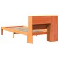 vidaXL Massivholzbett mit Regal ohne Matratze Wachsbraun 90x190 cm vidaXL Massivholzbett mit Regal ohne Matratze Wachsbraun 90x190 cm
