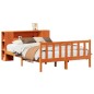 vidaXL Massivholzbett mit Regal ohne Matratze Wachsbraun 120x190 cm vidaXL Massivholzbett mit Regal ohne Matratze Wachsbraun 120x190 cm