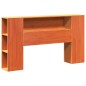 vidaXL Massivholzbett mit Regal ohne Matratze Wachsbraun 120x190 cm vidaXL Massivholzbett mit Regal ohne Matratze Wachsbraun 120x190 cm