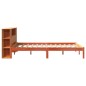 vidaXL Massivholzbett mit Regal ohne Matratze Wachsbraun 160x200 cm vidaXL Massivholzbett mit Regal ohne Matratze Wachsbraun 160x200 cm