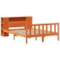 vidaXL Massivholzbett mit Regal ohne Matratze Wachsbraun 160x200 cm vidaXL Massivholzbett mit Regal ohne Matratze Wachsbraun 160x200 cm