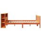 vidaXL Massivholzbett mit Regal ohne Matratze Wachsbraun 160x200 cm vidaXL Massivholzbett mit Regal ohne Matratze Wachsbraun 160x200 cm