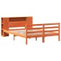vidaXL Massivholzbett mit Regal ohne Matratze Wachsbraun 140x190 cm vidaXL Massivholzbett mit Regal ohne Matratze Wachsbraun 140x190 cm