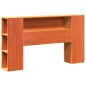 vidaXL Massivholzbett mit Regal ohne Matratze Wachsbraun 140x190 cm vidaXL Massivholzbett mit Regal ohne Matratze Wachsbraun 140x190 cm