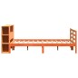 vidaXL Massivholzbett mit Regal ohne Matratze Wachsbraun 140x190 cm vidaXL Massivholzbett mit Regal ohne Matratze Wachsbraun 140x190 cm