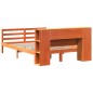 vidaXL Massivholzbett mit Regal ohne Matratze Wachsbraun 140x190 cm vidaXL Massivholzbett mit Regal ohne Matratze Wachsbraun 140x190 cm