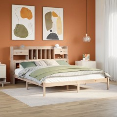 vidaXL Massivholzbett mit Regal ohne Matratze 200x200 cm Kiefer