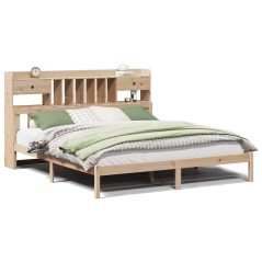 vidaXL Massivholzbett mit Regal ohne Matratze 200x200 cm Kiefer