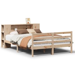 vidaXL Massivholzbett mit Regal ohne Matratze 120x190 cm Kiefer