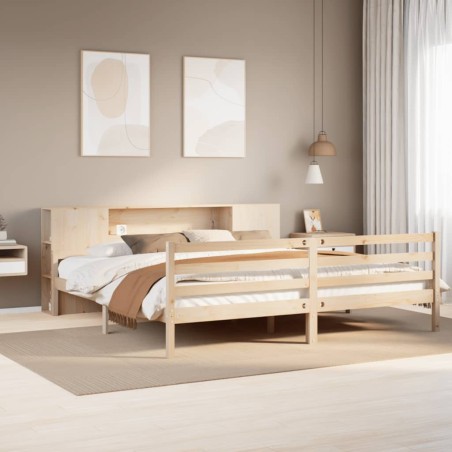 vidaXL Massivholzbett mit Regal ohne Matratze 200x200 cm Kiefernholz