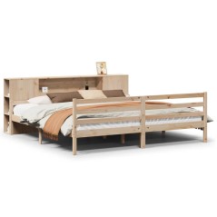 vidaXL Massivholzbett mit Regal ohne Matratze 200x200 cm Kiefernholz