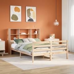 vidaXL Massivholzbett mit Regal ohne Matratze 150x200 cm Kiefernholz