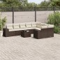 vidaXL 10-tlg. Garten-Sofagarnitur mit Kissen Braun Poly Rattan vidaXL 10-tlg. Garten-Sofagarnitur mit Kissen Braun Poly Rattan
