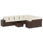 vidaXL 10-tlg. Garten-Sofagarnitur mit Kissen Braun Poly Rattan vidaXL 10-tlg. Garten-Sofagarnitur mit Kissen Braun Poly Rattan