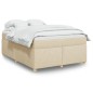 vidaXL Boxspringbett mit Matratze Creme 160x200 cm Stoff vidaXL Boxspringbett mit Matratze Creme 160x200 cm Stoff