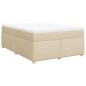 vidaXL Boxspringbett mit Matratze Creme 160x200 cm Stoff vidaXL Boxspringbett mit Matratze Creme 160x200 cm Stoff
