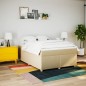 vidaXL Boxspringbett mit Matratze Creme 160x200 cm Stoff vidaXL Boxspringbett mit Matratze Creme 160x200 cm Stoff
