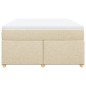 vidaXL Boxspringbett mit Matratze Creme 160x200 cm Stoff vidaXL Boxspringbett mit Matratze Creme 160x200 cm Stoff