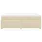 vidaXL Boxspringbett mit Matratze Creme 160x200 cm Stoff vidaXL Boxspringbett mit Matratze Creme 160x200 cm Stoff