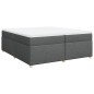 vidaXL Boxspringbett mit Matratze Dunkelgrau 200x200 cm Stoff vidaXL Boxspringbett mit Matratze Dunkelgrau 200x200 cm Stoff