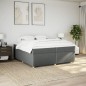 vidaXL Boxspringbett mit Matratze Dunkelgrau 200x200 cm Stoff vidaXL Boxspringbett mit Matratze Dunkelgrau 200x200 cm Stoff