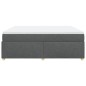 vidaXL Boxspringbett mit Matratze Dunkelgrau 200x200 cm Stoff vidaXL Boxspringbett mit Matratze Dunkelgrau 200x200 cm Stoff