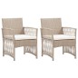 vidaXL Gartensessel mit Sitzkissen 2 Stk. Beige Poly Rattan vidaXL Gartensessel mit Sitzkissen 2 Stk. Beige Poly Rattan