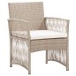 vidaXL Gartensessel mit Sitzkissen 2 Stk. Beige Poly Rattan vidaXL Gartensessel mit Sitzkissen 2 Stk. Beige Poly Rattan