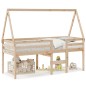 vidaXL Hochbett mit Dach 90x200 cm Massivholz Kiefer vidaXL Hochbett mit Dach 90x200 cm Massivholz Kiefer