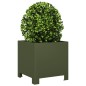 vidaXL Pflanzkübel 2 Stk. Olivgrün 30x30x30 Stahl vidaXL Pflanzkübel 2 Stk. Olivgrün 30x30x30 Stahl