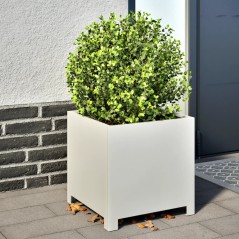vidaXL Pflanzkübel 2 Stk. Weiß 40x40x40 cm Stahl
