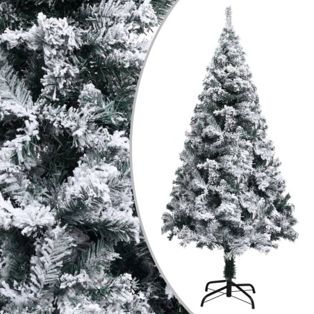 Künstlicher Weihnachtsbaum mit LEDs & Kugeln Grün 150 cm PVC