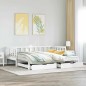 vidaXL Tagesbett Ausziehbar mit Schubladen ohne Matratze Weiß 90x200cm vidaXL Tagesbett Ausziehbar mit Schubladen ohne Matratze Weiß 90x200cm