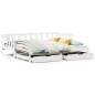 vidaXL Tagesbett Ausziehbar mit Schubladen ohne Matratze Weiß 90x200cm vidaXL Tagesbett Ausziehbar mit Schubladen ohne Matratze Weiß 90x200cm