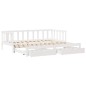 vidaXL Tagesbett Ausziehbar mit Schubladen ohne Matratze Weiß 90x200cm vidaXL Tagesbett Ausziehbar mit Schubladen ohne Matratze Weiß 90x200cm