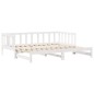 vidaXL Tagesbett Ausziehbar mit Schubladen ohne Matratze Weiß 90x200cm vidaXL Tagesbett Ausziehbar mit Schubladen ohne Matratze Weiß 90x200cm