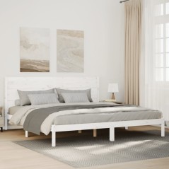 vidaXL Massivholzbett Extra Lang ohne Matratze Weiß 180x210 cm