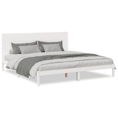 vidaXL Massivholzbett Extra Lang ohne Matratze Weiß 180x210 cm
