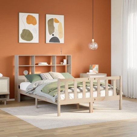 vidaXL Massivholzbett mit Regal ohne Matratze 160x200 cm Kiefernholz