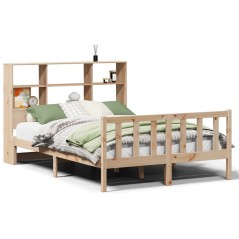 vidaXL Massivholzbett mit Regal ohne Matratze 160x200 cm Kiefernholz